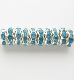 Rondelle Spacer 6mm Silver/Aqua